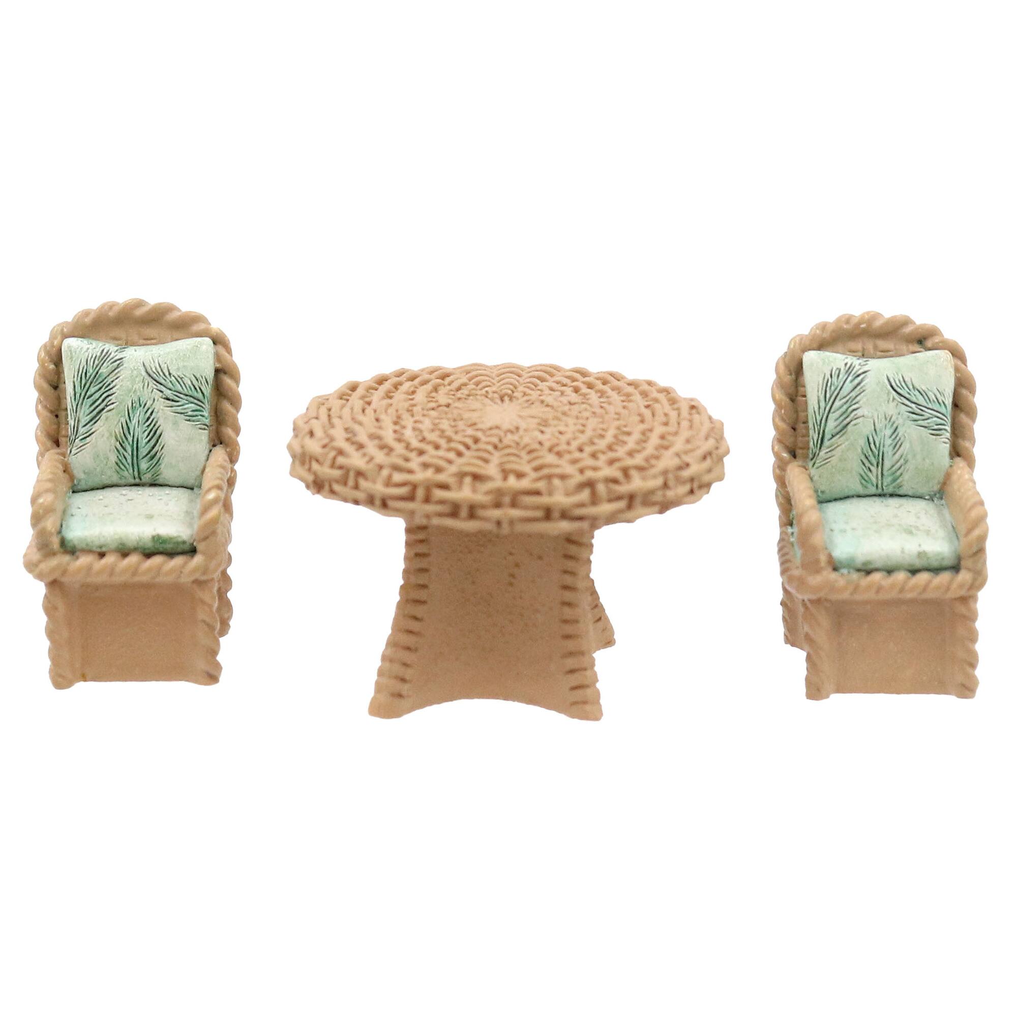 Mini Wicker Patio Table & Chairs Decoration Set by Ashland®